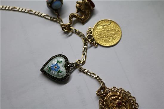 A white and yellow metal necklace (unmarked),